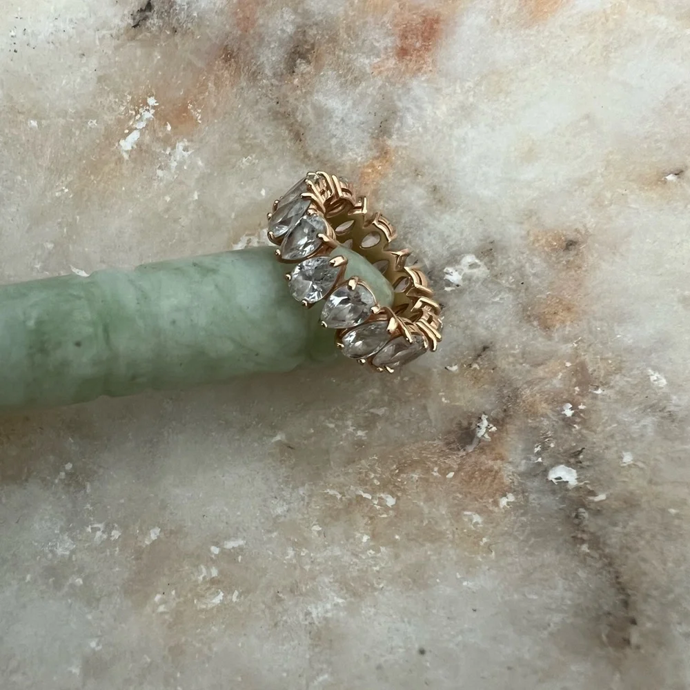 Swarovski Vittore ring Drop cut, White, Rose gold-tone plated - Picture 2 of 12